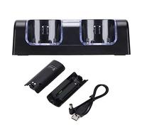 QCSTORE Cargador de Batería Remoto para, Estación de Carga Dual Portátil Duradera para Juegos, Diseño ABS de 6 Unidades (Negra)