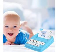 QCSTORE Juego Interactivo de Matemáticas del Alfabeto, Tarjetas Flash de Aprendizaje Preescolar para Niños, Memoria y Concentración, 32 Tarjetas de 3 a 8 Años, Niños y Niñas (Azul)