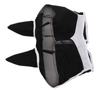 QCSTORE Máscara de Malla para Moscas de Caballo con Orejas para Protección contra Mosquitos y Defensa UV, Máscara para Ojos de Caballo Elástica, Transpirable y Duradera, 1 Unidad (S)