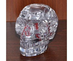 QCSTORE Rompecabezas de Cristal 3D Cabeza de Esqueleto Modelo Claro Juguete Ecológico Desafío Inteligencia para Mayores de 14 Años Decoración de Escritorio de Oficina Plástico Gris 1 X Rompecabezas