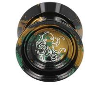 QCSTORE YoYo Ball Aleación de Aluminio Avanzada Que No Responde para Entrenamiento de Habilidades de Competencia 5,5x5,5 Cm 3 Cuerdas (Oro Negro)