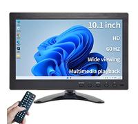 Qcvoruno Monitor y pantallas de seguridad de 10.1 pulgadas, resolución de 1024 x 600, compatible con entrada HD/BNC/AV/VGA/USB, altavoces duales integrados, monitor LCD portátil, adecuado para juegos