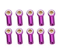 Qcwwy 10 Extremos de Bola de Varilla de Enlace de 0,7 Pulgadas y 19 Mm, M3, Aleación de Aluminio Resistente, Fácil de Instalar y Quitar, Alto Rendimiento, Compatible con SCX10 1/10 RC (Purple)
