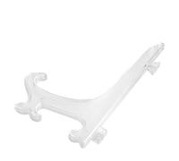 Qcwwy 10 Soportes para Platos de Plástico Transparente, Bisagras Ajustables, Soporte de Exhibición Plegable para Platos, Marcos de Cuadros, Vajilla, con Soporte Triangular y Gancho Curvo (17,5 cm)