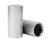 Qcwwy 2 Agitadores de Condimentos de Acero Inoxidable, Dispensador de Polvo de Cocina con Control de Flujo Ajustable y Almohadillas Antideslizantes para Sal, Chile, Azúcar, Cacao en (SILVER)