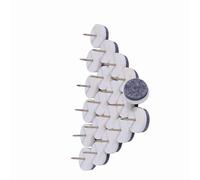 Qcwwy 20 Protectores de Suelo para Patas de Muebles, Juntas para Muebles, Almohadilla de Fieltro Deslizante, 24 Mm de Diámetro, Metal de Fieltro de Plástico Blanco Marrón para Todos los (White)