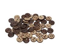 Qcwwy 200 Botones Gruesos de Cáscara de Coco, Botones de Costura Redondos Marrones de 2 Agujeros con Textura Natural para Tejer y Hacer Manualidades