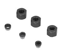 Qcwwy 3 Piezas Adaptador de Pinza de Enrutador Tuercas Adaptador de Mandril de Pinza con 3 Piezas de Tuercas de Tornillo para Máquina de Grabado Carpintería Recortadora de Enrutador CNC de de