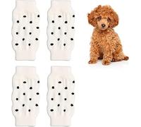 Qcwwy 4 Protectores de Codo para Perros, Protectores elásticos para Patas de Mascotas, Fundas cálidas para Perros, Mangas para piernas de Mascotas, Calentadores de piernas de Punto para Mascotas, L