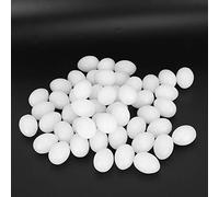 Qcwwy 50 Uds. De Huevos De Plástico Sólido, Huevos Simulados para Palomas, Falsos, De Aves De Corral De Imitación, Suministros para Cría para Incubar (Huevo Falso sólido)