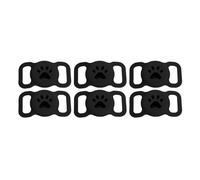 Qcwwy 6 Soportes para Collares para Mascotas, de Silicona, Ligeros, Impermeables, Antipérdida, Soporte para Collares de Cuerpo Completo, Compatible con Collar de Seguimiento de (Black)