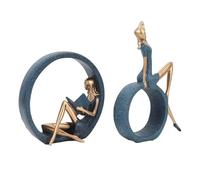 Qcwwy Accesorios de Escritorio Estatua de Libro Decoración de Estante de Arte Moderno Decoración Estética para el Hogar TV Gabinete Estantería Escritorio Dormitorio Tienda Resina Yoga Niña Lectura