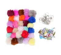 Qcwwy Accesorios de Llavero de 30 Paquetes con Llave de Quasten con el Conejo Multicolor Imx cayó para Bolsos y Billeteras