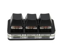 Qcwwy Accesorios para Videojuegos Retroiluminación LED RGB Plug and Play USB Mini Teclado de 3 Teclas Multifunción Estándar OSU para para Office Teclado de Programación Macro (Black)
