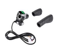 Qcwwy Acelerador de agarre de goma a prueba de golpes de 36 V con pantalla LCD para manillar de scooter eléctrico, indicador de potencia, diseño ergonómico para un control cómodo, apto para manillar