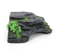 Qcwwy Acuario de Resina, Escalera de Tortuga, Plataforma de Escalada, Adornos para Pecera, Decoración de Reptiles, Cueva Escondida, Suministros Decorativos para Paisajes Acuáticos