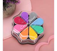 Qcwwy Almohadillas de Tinta de 8 Colores, Almohadilla para Sello en Forma de Pétalo, Tinta de Secado Lento para álbumes de Recortes, Manualidades para Hacer Tarjetas, Herramientas de Artesanía para