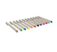 Qcwwy Art Pen Juego de 12 Bolígrafos de Dibujo, Coloridos, de Punta Fina, para Artistas con Tinta Suave, Suministros de Oficina para Escribir, Dibujar, Caligrafía, Cómics, Acuarela, Delinear