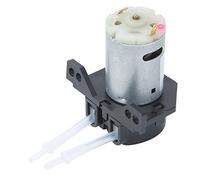 Qcwwy Bomba Peristáltica de 12V CC, Mini Bomba Dosificadora de Plástico de Ingeniería para Laboratorio, Tratamiento Químico de Agua, Suministros de Jardinería (BLACK)