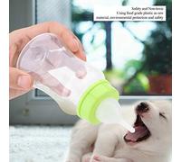 Qcwwy Botella de Leche de Silicona Duradera para un para un Gato de 60 Ml, una Botella Transparente de Leche Reutilizable con un Pezón y un Cepillo, Ideal para Dueños de Perros para