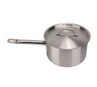 Qcwwy Cacerola de Acero Inoxidable, Olla de Enfriamiento Universal, Cacerola de un con Tapa y Orificio para Colgar, Utensilios de Cocina Adecuados para Estufa Eléctrica de Gas de