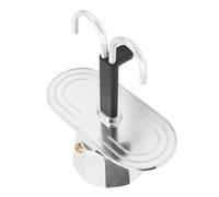 Qcwwy Cafetera de Doble Cabezal, Mini Cafetera para Estufa de Bricolaje de Aleación de Aluminio de 100 Ml para el Hogar y la Oficina, Diseño de Tubo Doble para Dos Tazas con Método