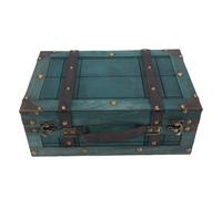 Qcwwy Caja De Almacenamiento De Madera Cofre De Madera,Maleta Vintage Decoración Encantadora Cofre De Almacenamiento con Aspecto De Retro Banco De De Cuero PU Texturizado Adecuado para