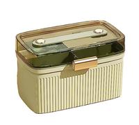 Qcwwy Caja de Medicina Familiar, Caja de Almacenamiento de Medicina de Doble Capa de Plástico, Organizador, Botiquín Doméstico con Cerradura de Seguridad, Caja de Almacenamiento de Kit