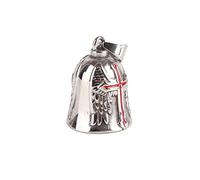 Qcwwy Campana de Cruz Roja de Acero Inoxidable para Motocicletas, SUV, Bicicletas, Camiones, Buena Suerte, Ciclismo Seguro, Campana Colgante, Señal de Advertencia de Bicicleta