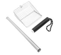 Qcwwy Capa Poop TIBILLA CATA CATA CABA 2 en 1 Acero Inoxidable Tamilla de de Gato y Primicia Cat Caca Cat Litter Litter Shovel Playas Sifting Sifoper Kitten Pooper (Black)