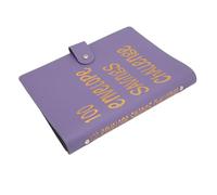 Qcwwy Carpeta Challenge de 100 Sobres de Cuero PU, de Sobres para Efectivo A5 con 25 Preimpresos para Ahorrar Dinero, Regalos de Presupuesto (PURPLE)