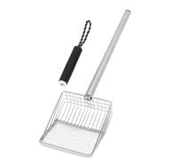 Qcwwy Cat Litter Scoop, 2 en 1 Acero Inoxidable Tamilla de para Gato y Cucharada de Metal Cat Cat Scooper Litter Litter Beaches Sanding Sifting Scooper Kitten Pooper Lifter para Pet (Black)