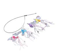 Qcwwy Cat Teaser Wand Toys Alambre de Acero y Juguete de Pesca Interactivo de Felpa para Gatos de Interior con Accesorios Reemplazables para un Sinfín de Juguetes Divertidos para Gatos