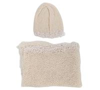 Qcwwy Conjunto de Accesorios de Fotografía para Recién Nacidos, Mantas y Sombreros de Mohair, Accesorios Ligeros para Bebés y Niñas de 0 a 1 Mes (Sombrero + Abrigo)