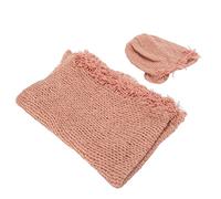 Qcwwy Conjunto de Accesorios de Fotografía para Recién Nacidos, Mantas y Sombreros de Mohair, Accesorios Ligeros para Bebés y Niñas de 0 a 1 Mes (Sombrero + Abrigo)