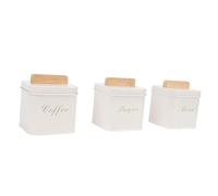 Qcwwy Contenedor Hermético de Almacenamiento de té, Juego de Botes de té de Hojalata de 3 Piezas, Caja de Contenedor de Almacenamiento Hermético para Organizar, Granos de café, Condimentos, (Beige)