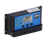Qcwwy Controlador Solar 10A 12V 24V con Pantalla LCD Protección de Corriente Inversa Dual Carga de 3 Etapas para la Industria Doméstica Herramientas de Jardín Comerciales