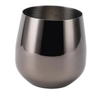 Qcwwy Copa De Vino De Acero Inoxidable Vaso De Vino De Metal Sin Tallo Irrompible 550 Ml Para Acampar Al Aire Libre Fiestas De Viaje Y Cócteles De Bar Restaurante (chapado en negro)