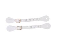 Qcwwy Correas de Arranque de Longitud Ajustable, Estilo Vintage, Cuero Sintético con Diamantes de Imitación Decorada para Equipos de Botas para Hombres y Mujeres, Accesorios Ecuestres (White)