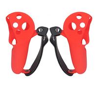 Qcwwy Cubierta de Agarre del Controlador Suave 2 Uds Protectores de Agarre del Controlador VR Ajustables Correas de Tobillo para Gamer para Juego (Rojo)