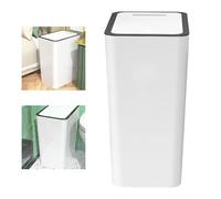 Qcwwy Cubo de Basura Tipo Prensa con Diseño de Anillo Sellador de Olores | Bote de basura sin contacto con tapa para el hogar Apertura con botón de presión del pie Diseño de anillo de sellado de