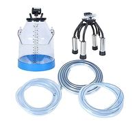 Qcwwy Cubo de Leche Transparente de 32 Litros para Ordeño de Vacas, Ordeñadora Portátil de Lácteos con Garra de Leche Transparente de Plástico, Doble Escala, para Granja Lechera