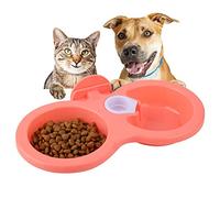 Qcwwy Cuenco Colgante Doble para Mascotas, Material PP, Diseño Extraíble, Comederos para Mascotas Fáciles de Limpiar para Gatos y Perros Pequeños, Compatible con Jaulas y Jaulas (Pink)