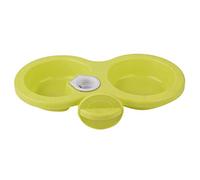 Qcwwy Cuenco Colgante Doble para Mascotas, Material PP, Diseño Extraíble, Comederos para Mascotas Fáciles de Limpiar para Gatos y Perros Pequeños, Compatible con Jaulas y Jaulas (Green)