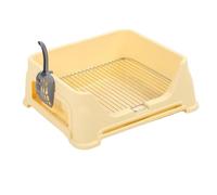 Qcwwy Daños para Perros con Malla de Acero Inoxidable, Sólido Entrenador de Puta para Perros para Perros para Uso Interior Al Aire Libre con Hoja de para Cachorros para una Mascota (Amarillo Claro)