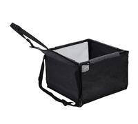 Qcwwy de Automóvil de Mascotas Plegable Crate, Tela Oxford Soft -Soft -SED Blow Mesh Mesh Carrier de Viajes Bag de Animales Pequeños Caparero Caparero Carrero para Perros Pero para (Gris Negro)