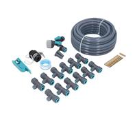 Qcwwy de Riego por Goteo Automático, de Riego de Jardín de PVC PE ABS de 10 M con Cabezales Rociadores Ajustables, 3 Modos de, Fácil Configuración para Jardineros Domésticos, Invernadero de Césped