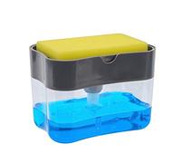 Qcwwy Dispensador de para Platos con Soporte para Esponja, Dispensador de de Cocina para Encimera, Diseño de Prensa, Caja Dispensadora de Líquido Automática, de Líquido