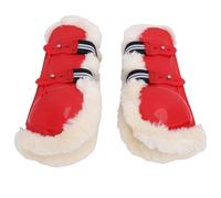 Qcwwy Envolturas para Patas de Caballo, Carcasa de PU con Forro de Lana Sintética Suave, Protector Contorneado Resistente a los Impactos, Ideal para Entrenamiento y Salto para Razas Medianas a Grandes