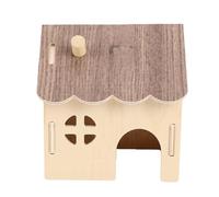 Qcwwy Escondite de Madera para Hámster Casa de Madera para Hámster, Casa de Cobayas para Animales Pequeños con Múltiples Compartimentos, Techo Interior Oscuro para Hámsteres, Ratas, Jaula,